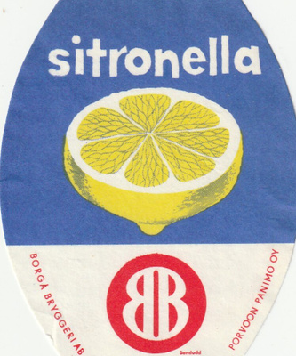 VANHA JUOMAETIKETTI - SITRONELLA PORVOO (K11-S84)