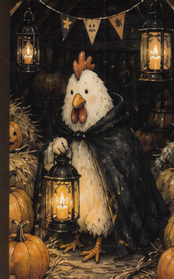 Halloween kanalla musta viitta