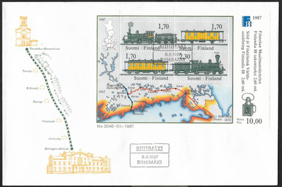 Finlandia 88 1987 FDC (LAPE 1014-1017 ; BL3) Riihimäki