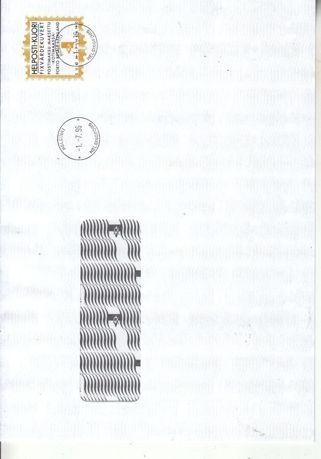 FDC 1,7-1996 Helposti kuori (harvinainen)