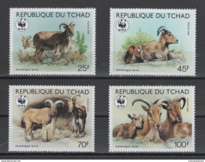 (S0364) CHAD, 1988 (WWF. Mouflons). Mi ## 1171-1174. MNH**