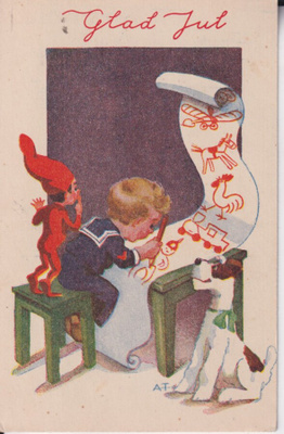 Arnold Tilgmann, Glad Jul, Poika, toivelista. tonttu. e75