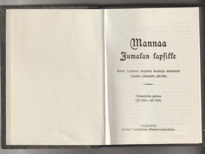 Martti Luther : Mannaa Jumalan lapsille