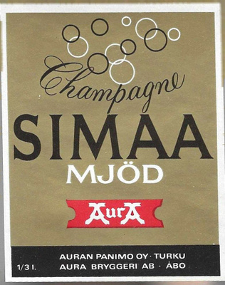 JUOMAETIKETTI CHAMPAGNE SIMAA AURAN PANIMO OY TURKU SILEÄ