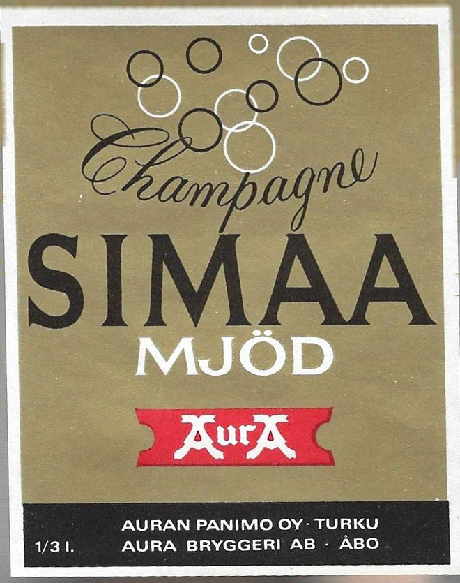 JUOMAETIKETTI CHAMPAGNE SIMAA AURAN PANIMO OY TURKU SILEÄ