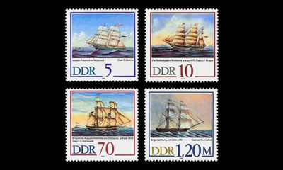 DDR 3198-3201 ** Purjelaivoja (1988)