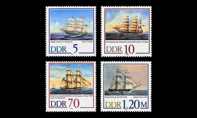 DDR 3198-3201 ** Purjelaivoja (1988)