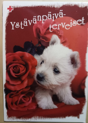 Koiranpentu ja ruusu, Ystävänpäiväpk, SPR PMM p. 2003
