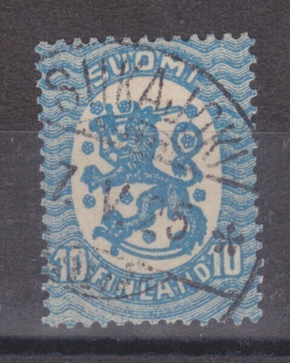 M 17 10p LaPe 98 hieman tummemman sinine loistoleimalla.