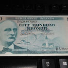 Iceland Islanti 100 Kronur 1961 P44 XF - pikkukuva 1