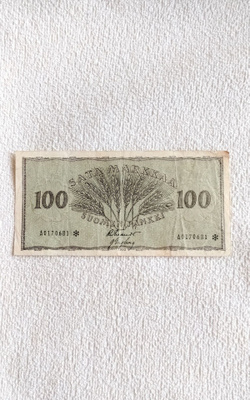 Suomi 100 Mk. 1955 tähti seteli,korvaava