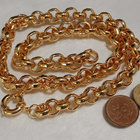 56cm- 21k kullattu Kanadalainen papu kaulaketju Gold plated - pikkukuva 2