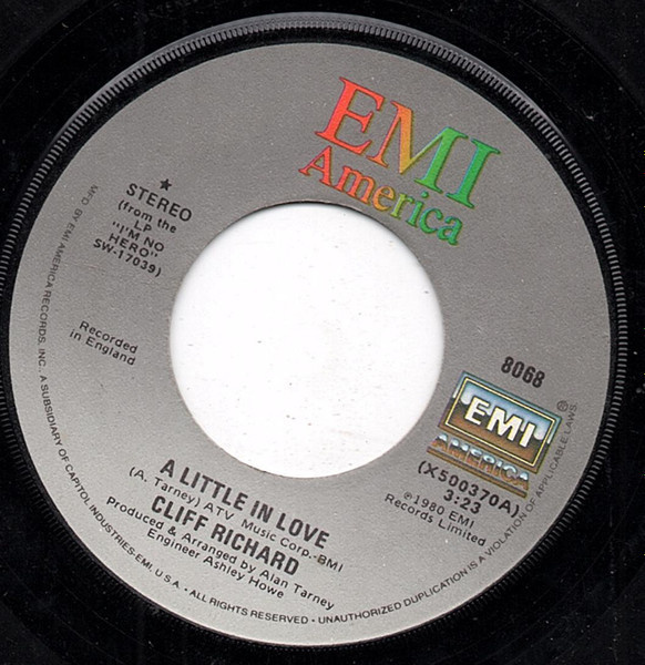 7” SINGLE Cliff Richard - A Little In Love