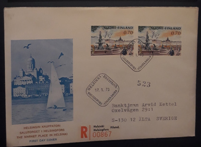 1973  Kauppatori 0,70mk FDC merkkiparilla Rek