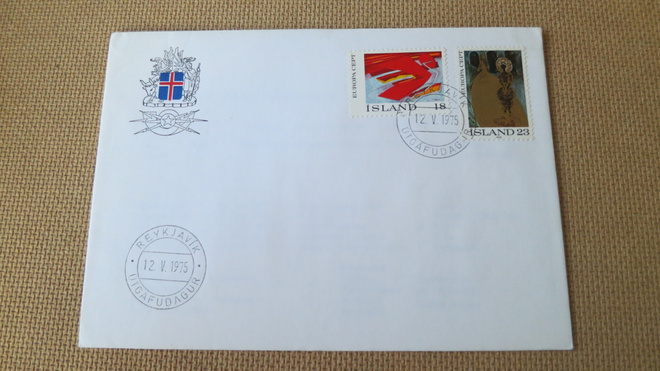 FDC Islanti 1975: Europa - maalauksia