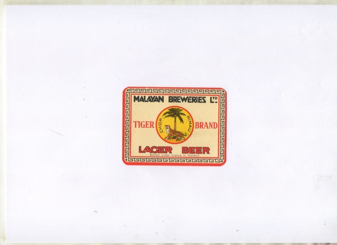 TIGER BRAND. LACER BEER Etiketti.