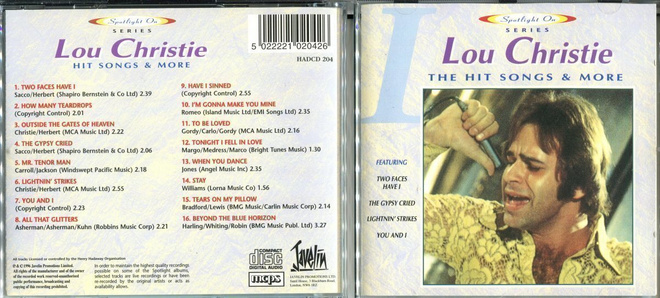 LOU CHRISTIE , CD-LEVY . THE HIT SONGS & MORE