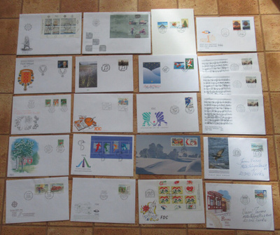 21 kpl:n paketti FDC & erikoslemat Suomi 90-luku