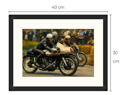 Uusi TT moottoripyörä art print kehystetty 30 cm x 40 cm