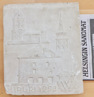 VANHA Reliefi Viipuri 1920-1930-l ISO PAINAVA Signeerattu