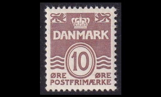 Tanska 233_I ** Aaltoviiva 10 öre (1937)