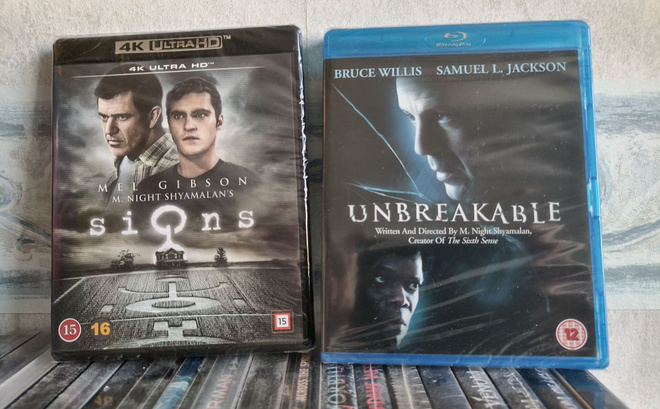M. Night Shyamalan : Signs 4K ja Unbreakable blu-ray:t