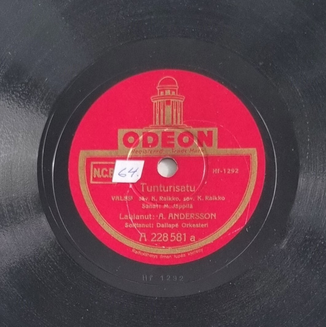 Savikiekko 1940 - A. Andersson - Odeon A 228581