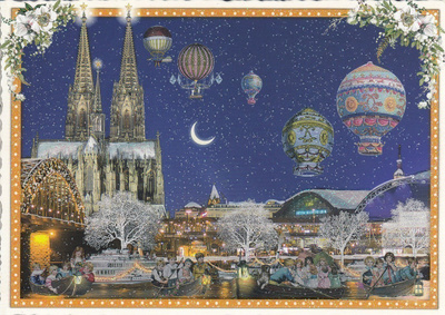 Köln Saksa kuumailmapallot (Tausendschön-kortti)