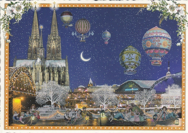 Köln Saksa kuumailmapallot (Tausendschön-kortti)