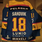 Jukurit #18 Sandvik game worn/issued pelipaita - pikkukuva 2