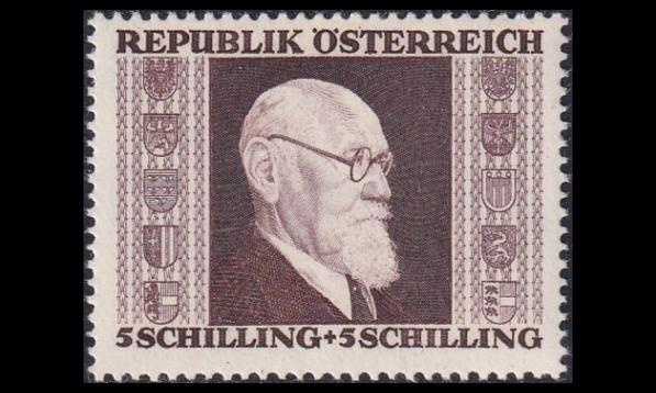Itävalta 775A ** Karl Renner 5 + 5 S (1946)