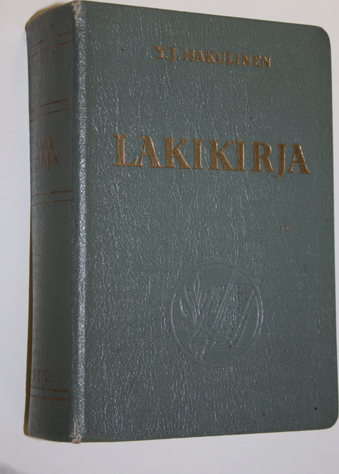Y. J. (toim.) Hakulinen : Lakikirja : 21/10/698-30/1/1959