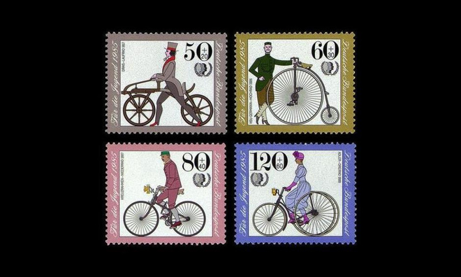 Saksa 1242-5 ** Vanhoja polkupyöriä (1985)