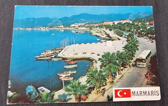    MARMARIS - TURKEY + postimerkki kortissa, kulkenut postik