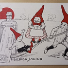 Vanha tonttu vetää pikkutonttua, "lääke"pullo, p. 1922 - pikkukuva 1