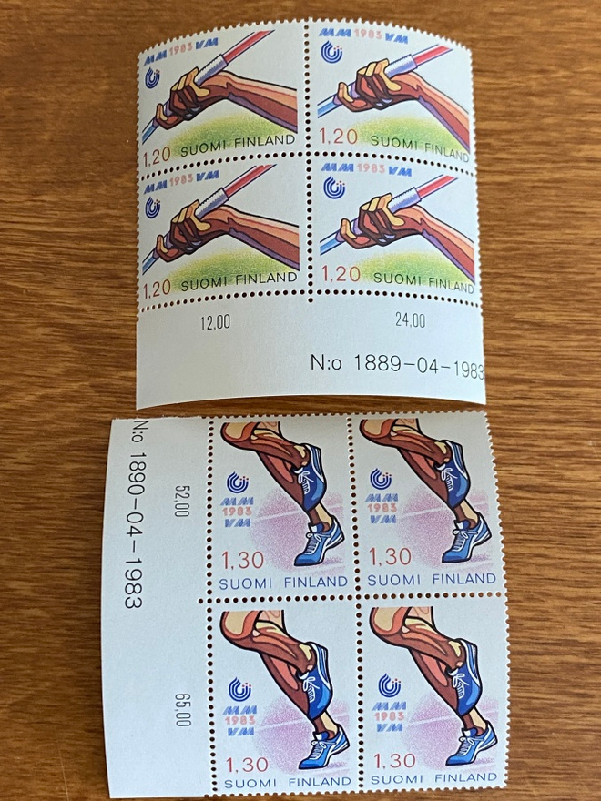 YLEISURHEILUN MM-KISAT 1983 PARI NELIÖT NUMERO MARGINAALILLA