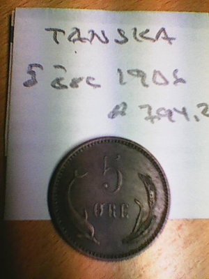 Tanska 5 öre 1906 km#794.2