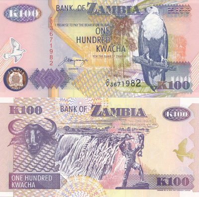 Zambia 100 Kwacha 2010 P38 #689