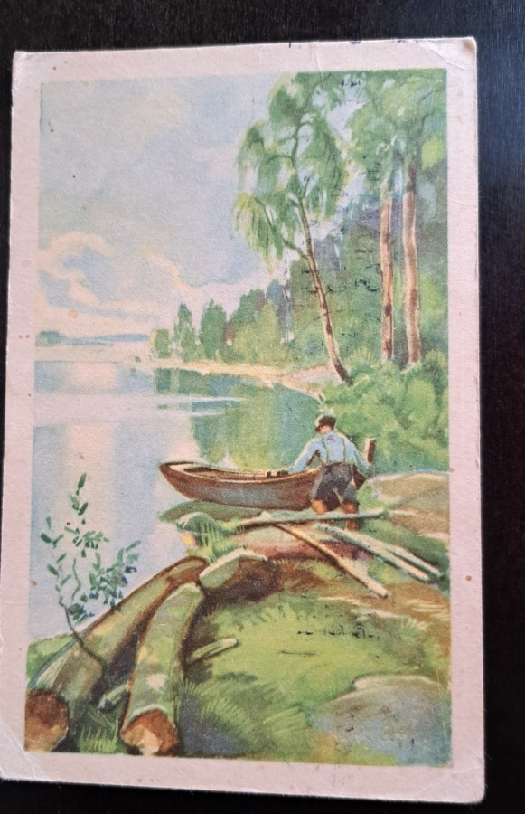 U.Maasio: vene vesille, kulkenut kenttäpostissa 1944