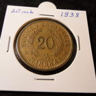 20 mk 1938 Alumiinipronssia Rahakehyksessä Kl 7-8 Hieno - pikkukuva 1
