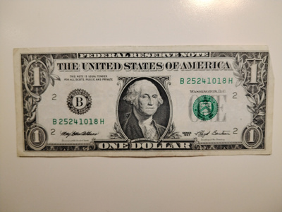 USA 1 Dollari, series 1993, B=New York, käytetty