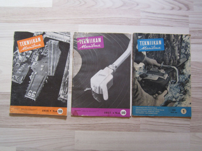 Tekniikan Maailma -lehti v.1956-1958 yht.3 kpl