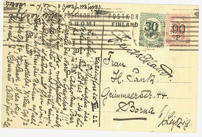 1921 90/40p ehiö lisämerkillä Saksaan