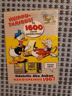 Aku Ankka näköispainos 1967 mainoskuori sisältöineen