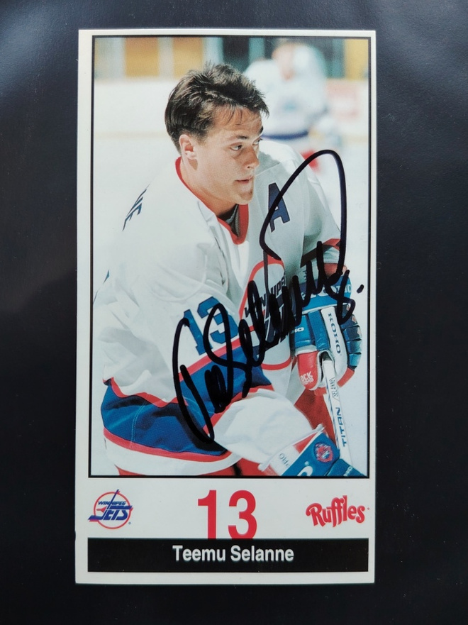 1993-94 Ruffles #nno Teemu Selänne nimmarikortti