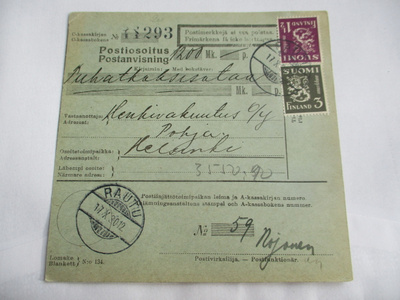 1930 Rautu postiosoitus