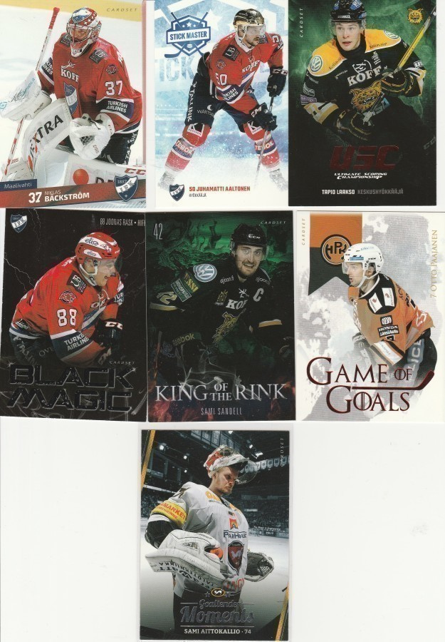 2016/17 Cardset ser. 1 ja 2 perus ja erkkkrit alk. 0.25e