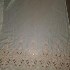 Soma beige ohut Brodeerattu verho 300x135cm - pikkukuva 1
