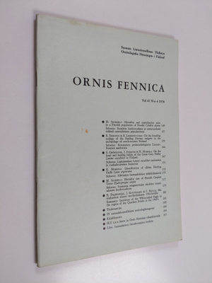 Ornis Fennica 3/1970 Vol 47
