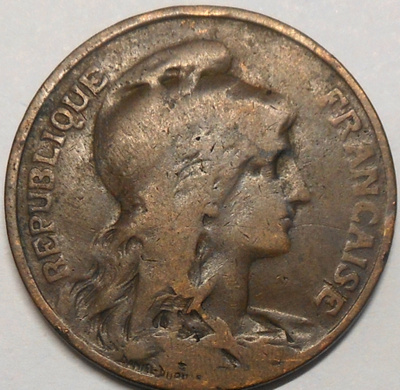 Ranska. 10 centimes 1908.